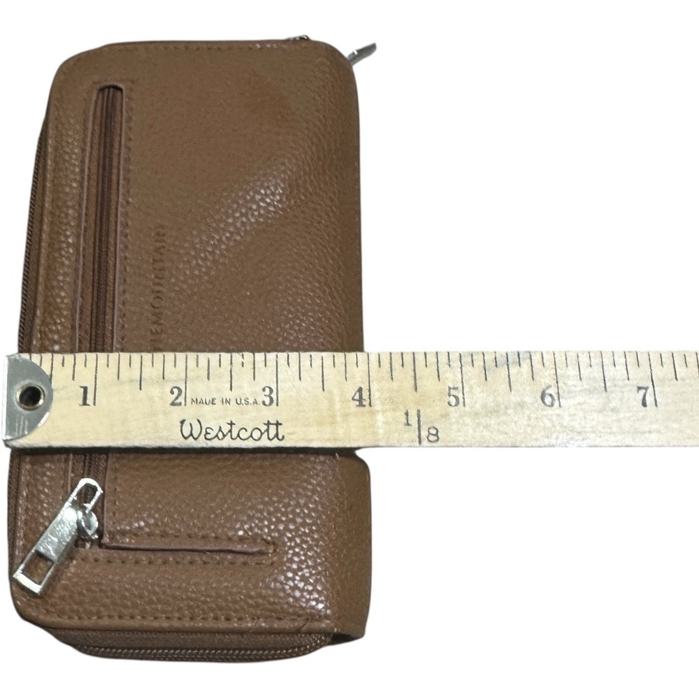 Stone Mountain Wallet & Checkbook Purse Bag Genuine Leather Tan 2 Piece Set - Picture 7 of 10